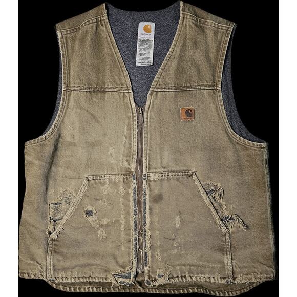 Vintage Thrashed Distressed Faded Destroyed Carhartt Vest V19 BRK Broke In - Picture 1 of 12